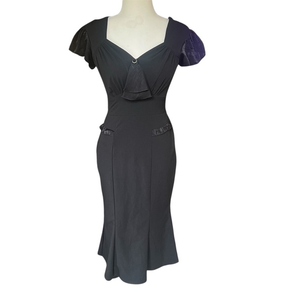 Stop Staring! Black 30’s 40’s pinup sweetheart retro party dress size Small - Picture 1 of 7
